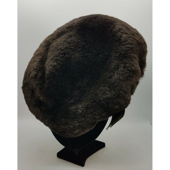 Rabbit Fur Pillbox Hat Frederick & Nelson Seattle Vintage Deep Brown 1960's  - Picture 3 of 8
